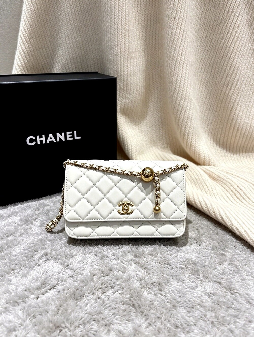 CHANEL Wallet on Chain with Pearl Crush Ball